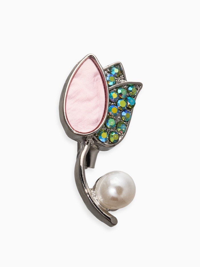 Брошь «Тюльпан. Жемчужный сад», МИКС