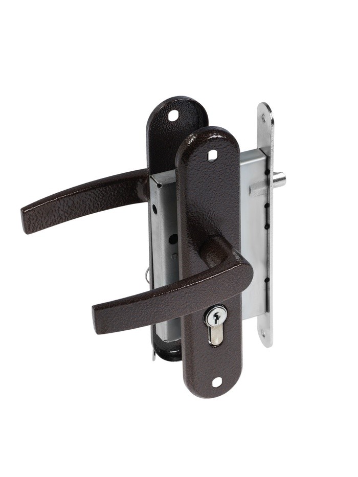 Замок врезной LOCKLAND Rd=005, с ручкой, B/S 55 мм, 4 ключа, коричневый Замок врезной LOCKLAND Rd=005, с ручкой, B/S 55 мм, 4 ключа, коричневый