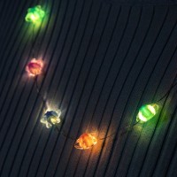 Светодиодные бусы «Звездочки», 80 см, LED(1608)-16-4.6V, AG13×3 (в компл.), 3 режима свечение тёплое белое