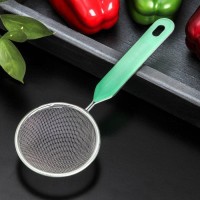 Сито с ручкой Доляна «Хозяюшка», d=12 см, цвет зелёный