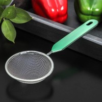 Сито с ручкой Доляна «Хозяюшка», d=12 см, цвет зелёный