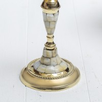 Подсвечник латунь на 3 свечи "Бавария" 22 см. перламутр