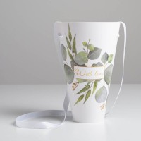 Переноска для цветов круглая на лентах «With love», 15 × 23.3 × 7.5 см