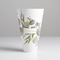 Переноска для цветов круглая на лентах «With love», 15 × 23.3 × 7.5 см