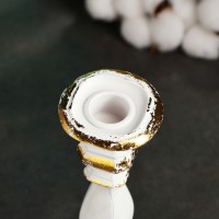 Подсвечник "Тапперт" 21х10х10см, белый с позолотой