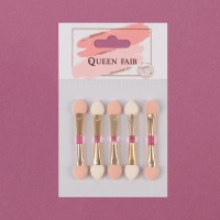 Набор аппликаторов для теней, 5 шт, 5,5 см, двусторонние, цвет розовый/золотой