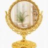 Зеркало декоративное, с увеличением х2, двустороннее, 13.8×17 см, (d=10 см), цвет золотой