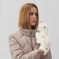 Варежки подростковые MINAKU Зайка 24 см цвет белый