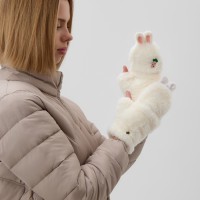 Варежки подростковые MINAKU Зайка 24 см цвет белый