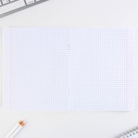 Тетрадь в клетку, 18 листов, А5, на скрепке, блок №1, Grey, МИКС