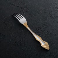 Вилка столовая «Тройка», h=19,5 см, толщина 2 мм, локальное нитрид-титановое покрытие