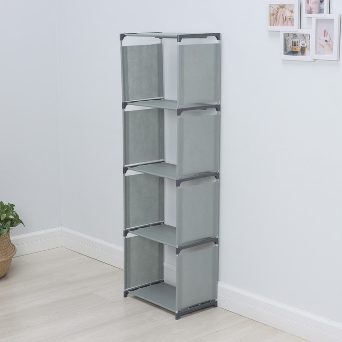Стеллаж для хранения многофункциональный LaDо́m, 41×27×125 см, серый