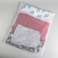 Мешок для стирки белья Доляна, 30×40 см, мелкая сетка, цвет белый