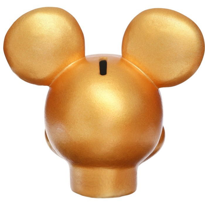 Копилка Микки Маус, гипс, 16х14х13 см, золотой, DISNEY