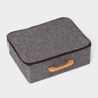 Короб для хранения на молнии LaDо́m «Рон», 32×25×11 см, серый