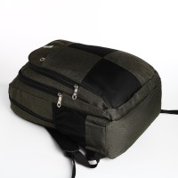 Рюкзак молодёжный из текстиля, 2 отдела, 4 кармана, цвет чёрный