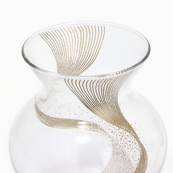 Ваза для цветов стекло «Линия» стеклянная, прозрачная, 14,4 см, 700 мл.