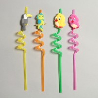 Трубочки для коктейля «Птички» набор 4 шт, цвет МИКС