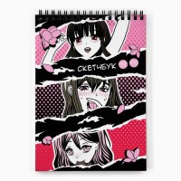 Скетчбук А5, 40 листов, 100 гр «Аниме. Девушки»