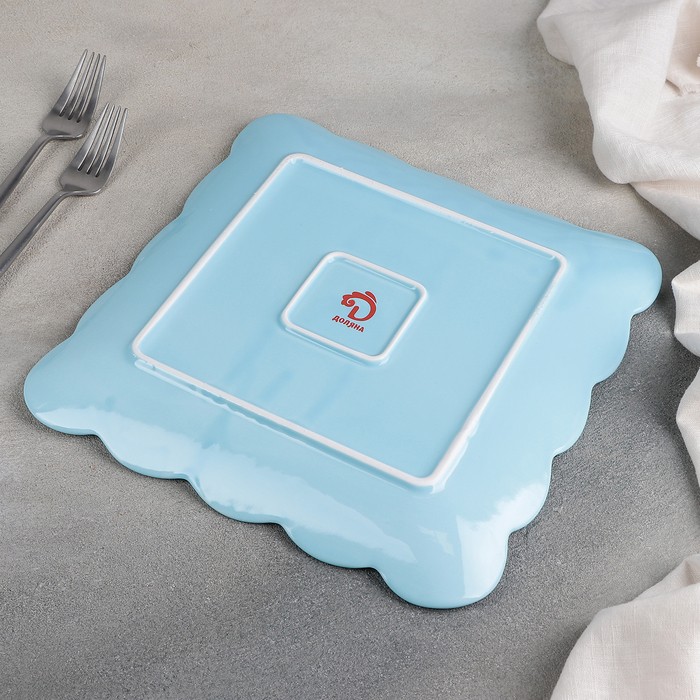 Тарелка квадратная Доляна «Сьюзен», 26,5×26,5 см, цвет белый