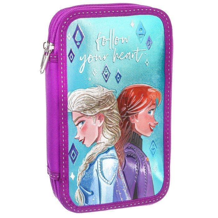 Пенал 2 секции 125*205 лам.кар 81П26/2 метал объем "Эльза и Анна", Холодное сердце