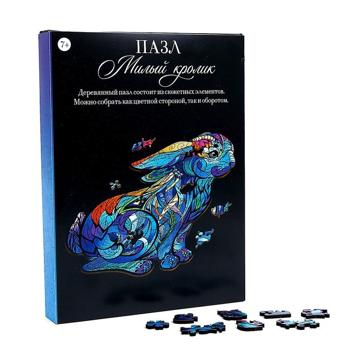 Пазл деревянный фигурный «‎Милый кролик»‎, 102 элементов