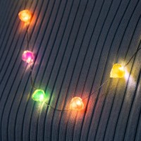 Светодиодные бусы «Сердечки», 80 см, LED(1608)-16-4.6V, AG13×3 (в компл.), 3 режима, свечение тёплое белое