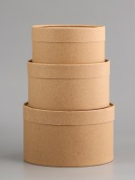 Набор подарочных коробок 3 в 1, завальцованные, крафт, 20×12 - 18×10 - 16×8 см