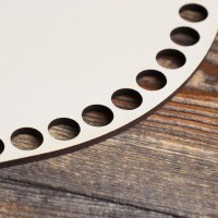 Заготовка для вязания "Овал параллельный", донышко лхдф белый, 24×18 см, d=10мм