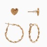Набор серег QF «Сердце», 2 пары, d=2.5 см, цвет золото