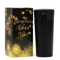 Термокружка Мастер К Style, 380 мл, сохраняет тепло 8 ч, с ситечком, нержавеющая сталь, чёрная