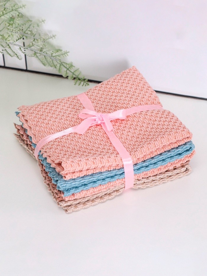 Салфетки для уборки Доляна «Бантик», 5 шт., микрофибра, 30×30 см