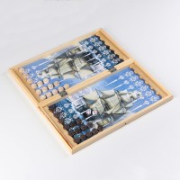 Нарды "Парусник", деревянная доска 40 х 40 см, с полем для игры в шашки