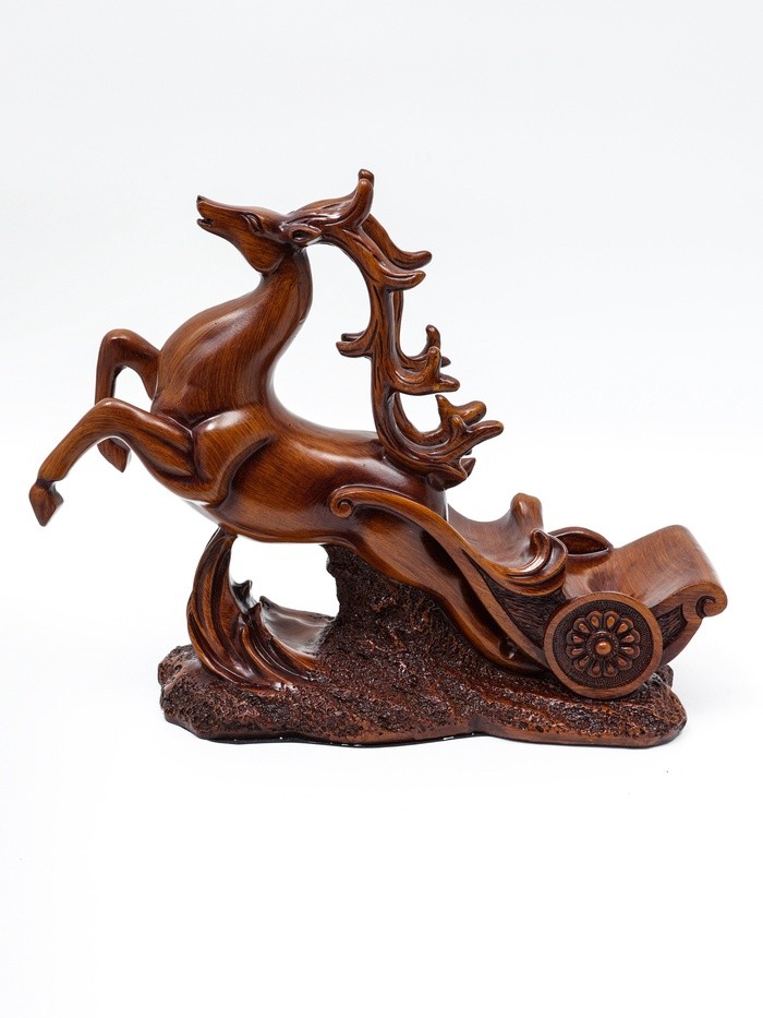 Подставка под бутылку TAKE IT EASY «Олень», полистоун под дерево, 17×12×28 см