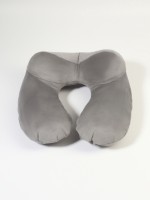 Подушка надувная для шеи, дорожная, 31×31 см, серая