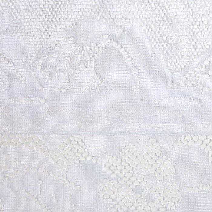 Тюль на кухню без шторной ленты, 165 х 160 см, цвет белый, 100% полиэстер