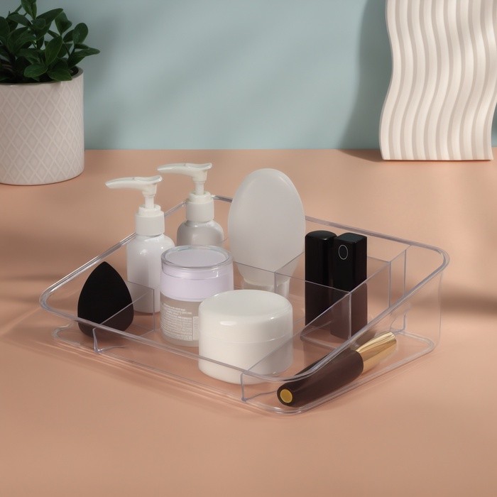 Органайзер для хранения косметики, 8 секций, 26×20×7 см, МИКС