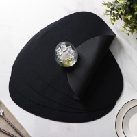 Набор салфеток сервировочных на стол Доляна «Тэм», 44×35 см, 4 шт, цвет голубой