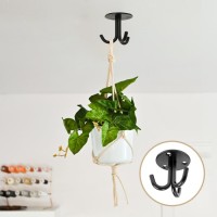 Крючок потолочный ТУНДРА, трехрожковый, черный, 10 шт.