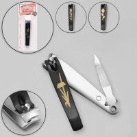 Кусачки-книпсер педикюрные, с пилкой, 8 см, на блистере, цвет чёрный