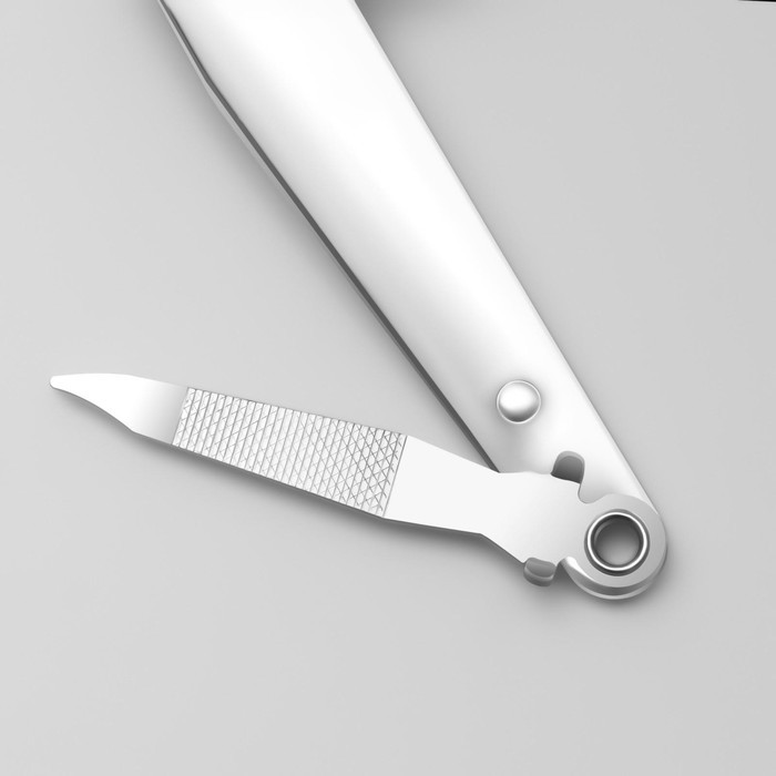 Кусачки-книпсер педикюрные, с пилкой, 8 см, на блистере, цвет чёрный