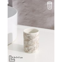 Набор аксессуаров для ванной комнаты Доляна «Розовое золото», 3 предмета, мыльница, дозатор для мыла 350 мл, стакан 300 мл