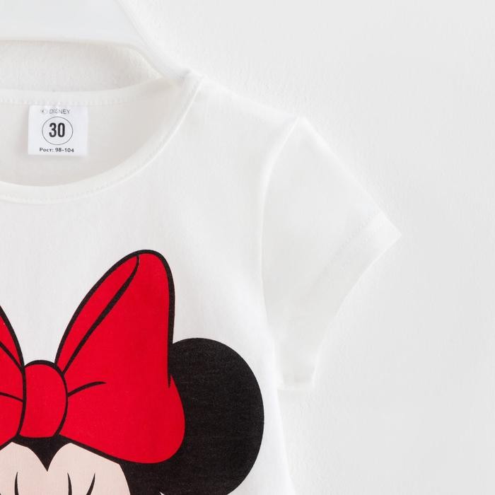 Футболка детская Cool girl Минни Маус, рост 98-104, белый