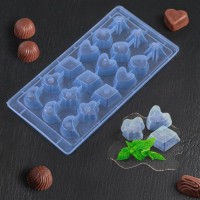 Форма для льда, 22×11×2 см, 18 ячеек, цвет МИКС