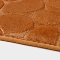 Коврики для ванной и туалета Доляна «Камни», объёмные, 2 шт., 40×50, 50×80 см, бежевые