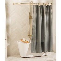 Штора для ванной «Олива», с люверсами, 180×180 см, полиэстер, серая