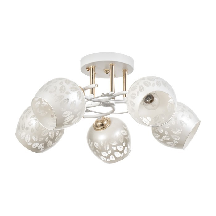 Люстра "Фания" 5хЕ27 40Вт бело-золотой 58х58х27 см BayerLux