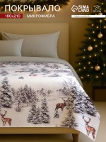 Покрывало 2 сп «Этель» Snow forest, 180×210 см, микрофибра