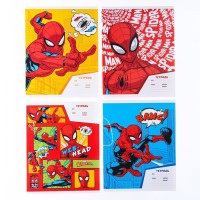 Тетрадь 18 листов, линейка, "Spider-Man", 4 вида МИКС, Человек-паук