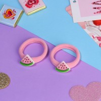 Резинка для волос «Летнее настроение», набор 2 шт., арбуз, 3.5 см, розовая